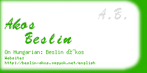 akos beslin business card